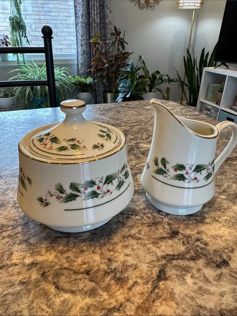 Vintage Porcelain Holiday Hostess Serving Set
